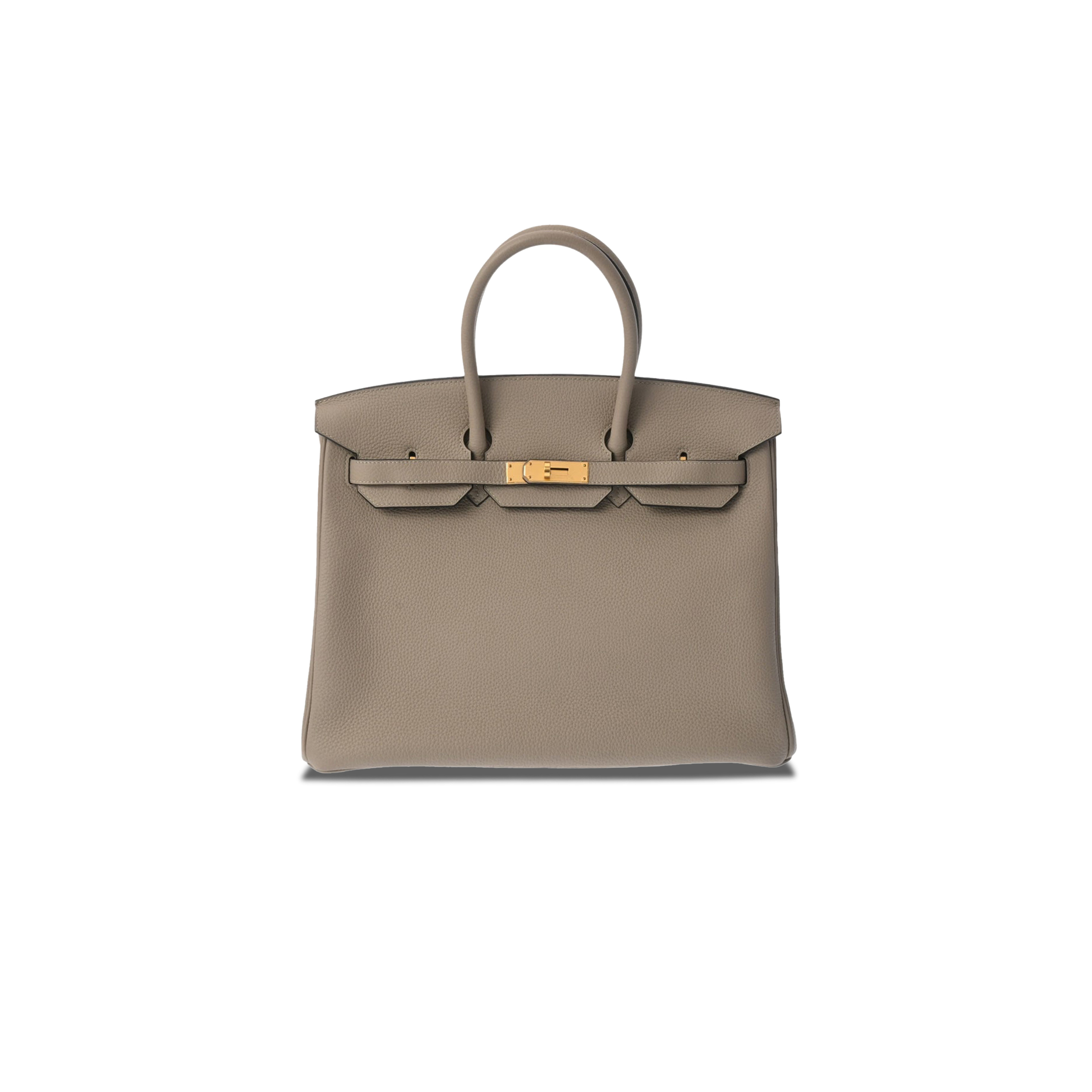 H**mes master birkin 25 chevre leather turtle dove grey gold buckle h028369cc81 (25*20*13cm)